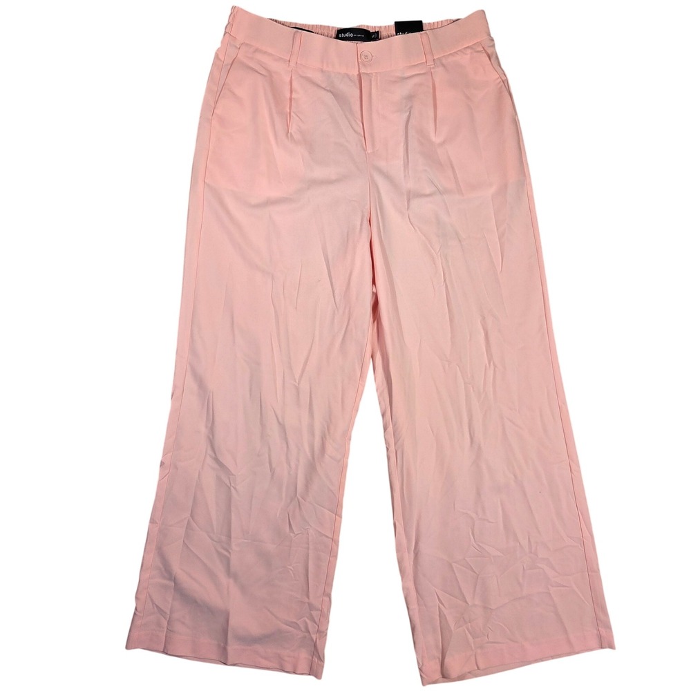 Torrid Studio Wide Leg Crepe High Rise Pants 16 Tall Impatient Pink 41770327